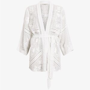 All Saints White Floral Lace Robe